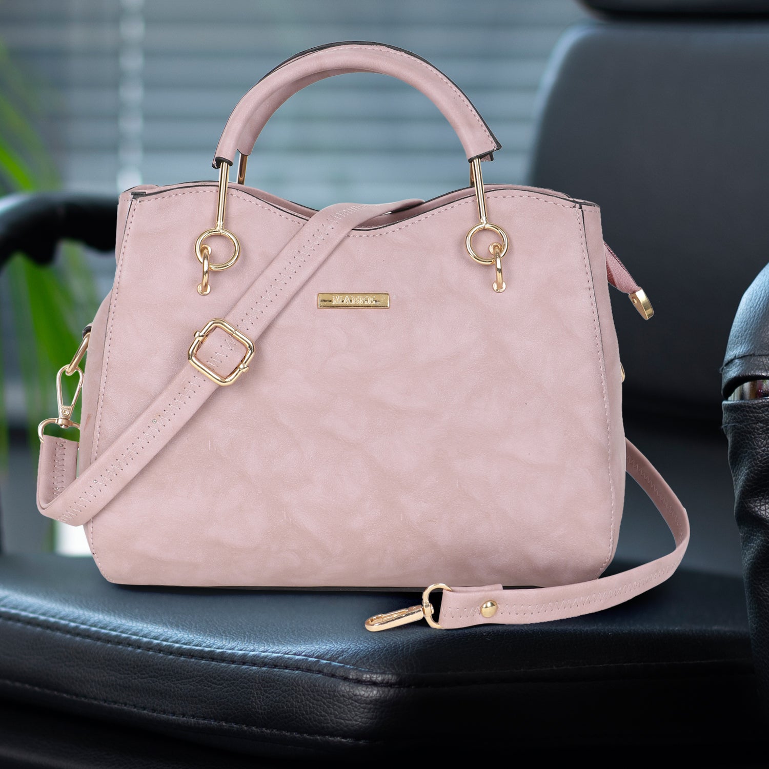 Blush Pink Structured Handheld Bag