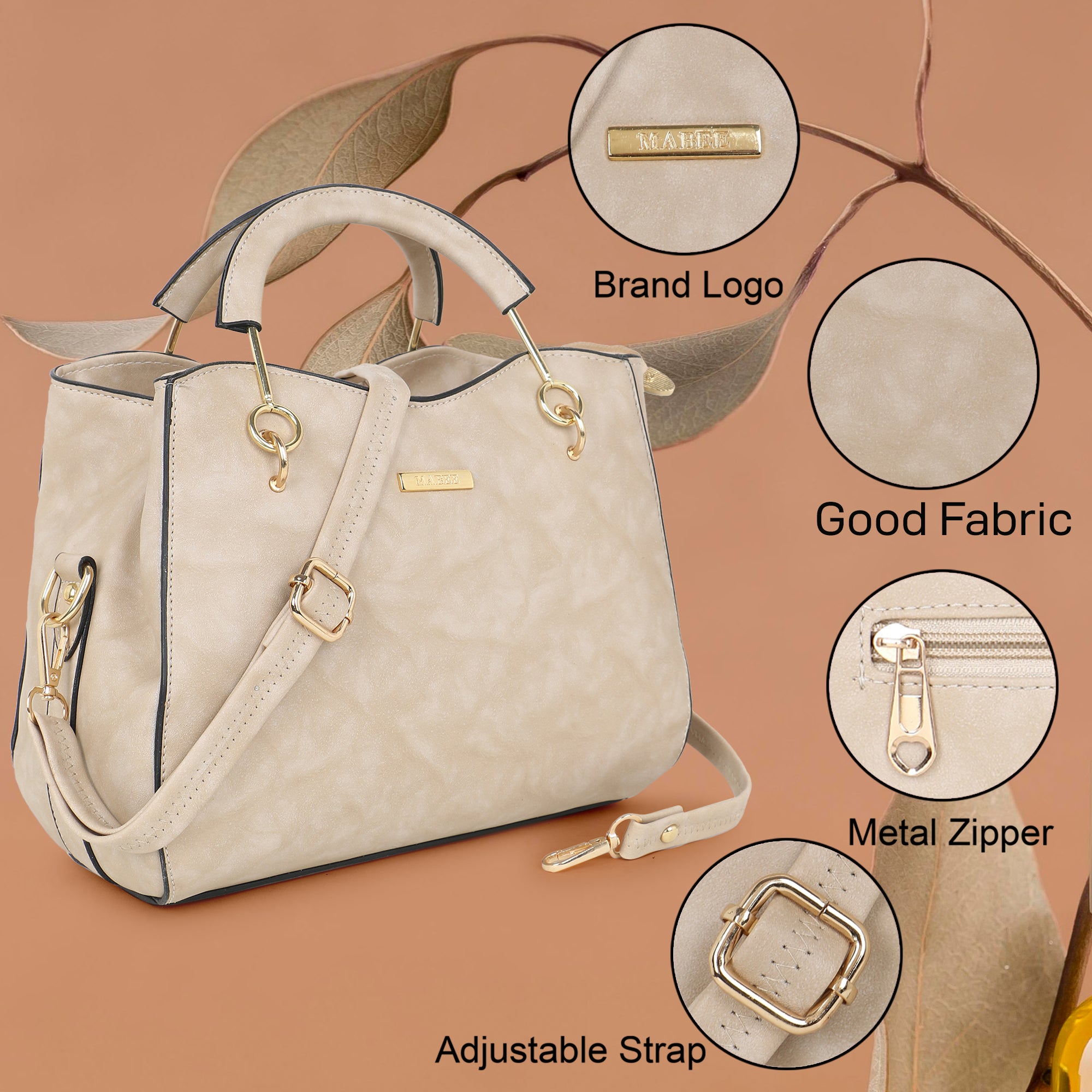 Cream Structured Handheld Bag