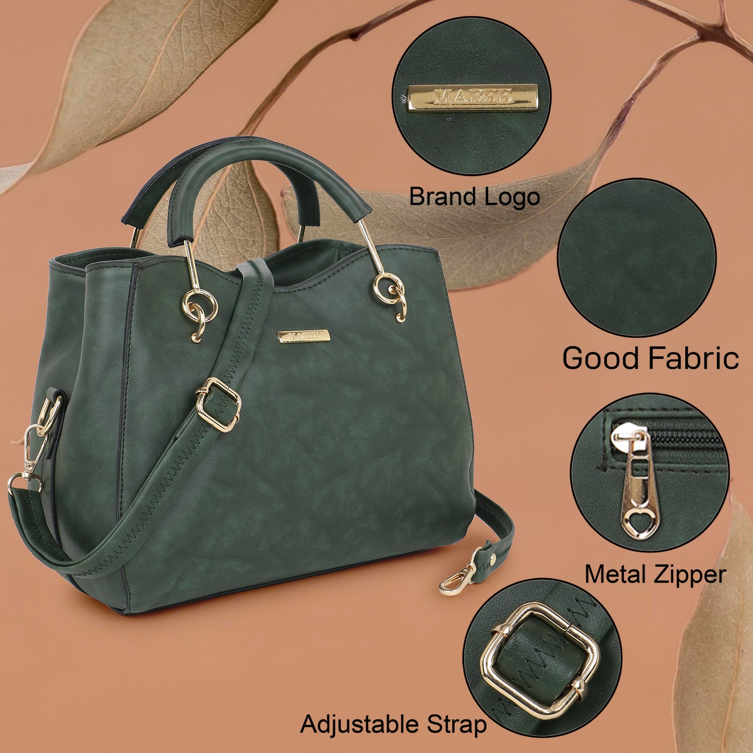 Olive Green Structured Handheld Bag