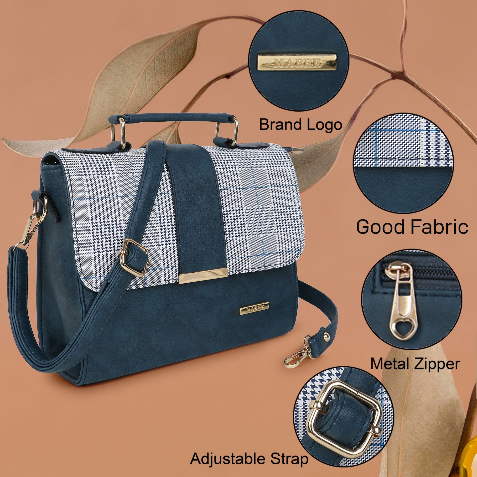 Blue Checked Sling Bag