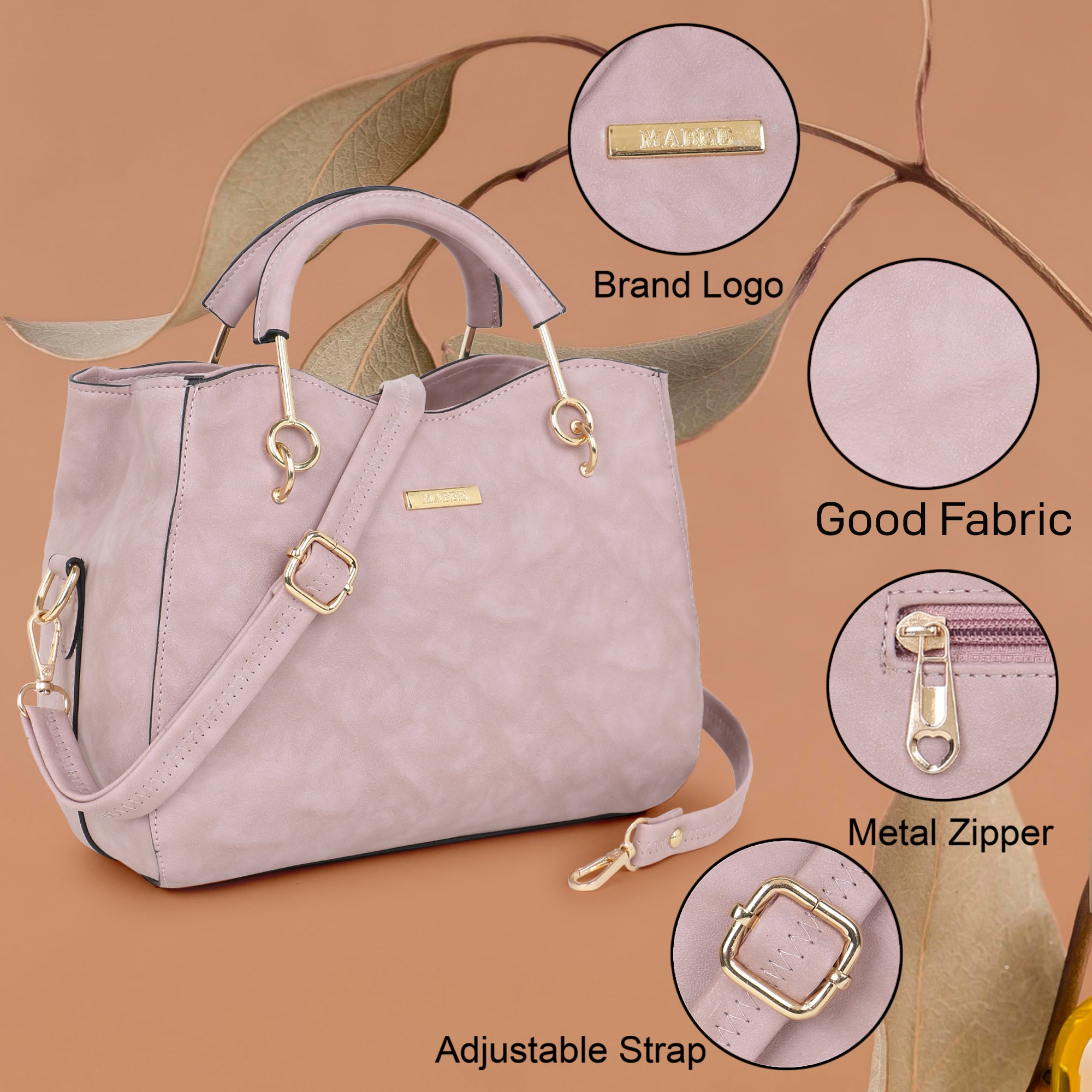 Blush Pink Structured Handheld Bag