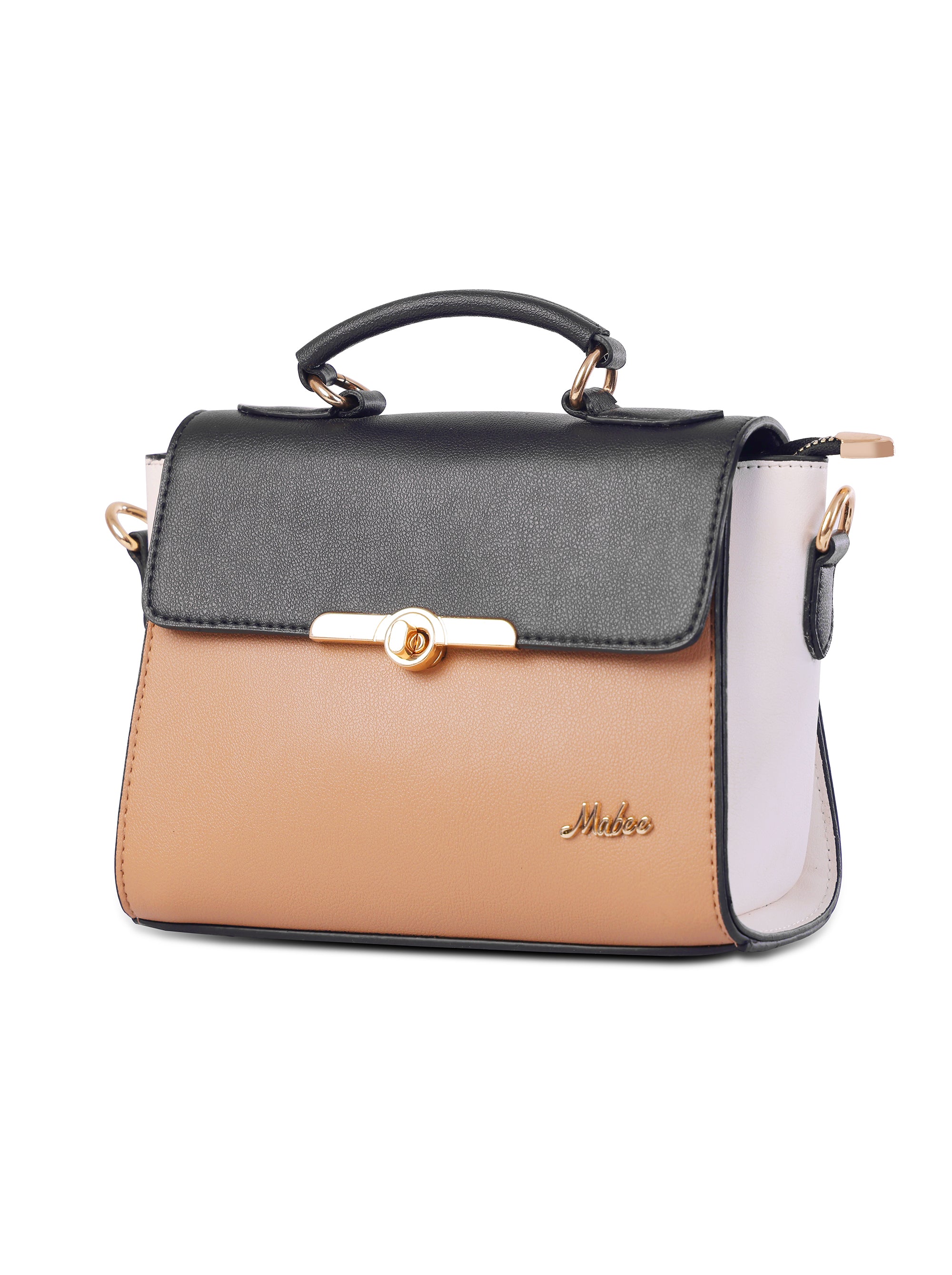 Beige Trilight Satchel