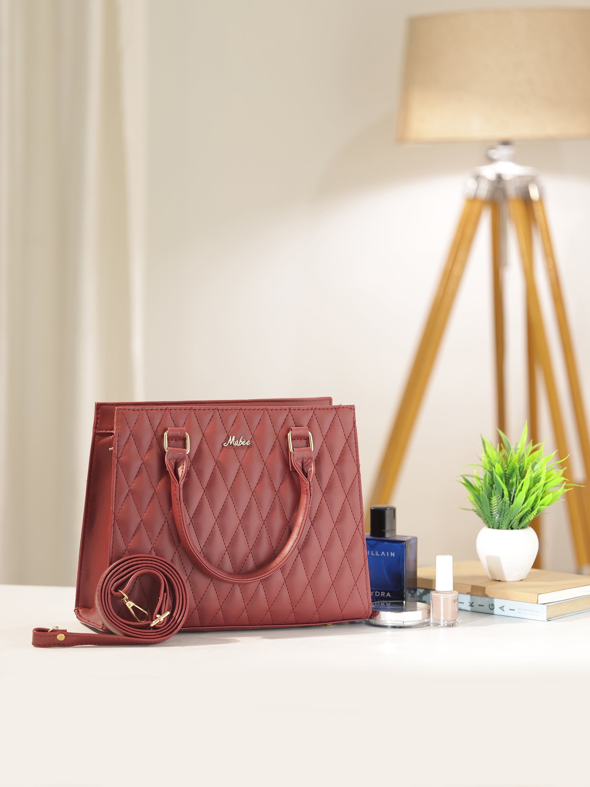 Crimson Structured Handheld Bag