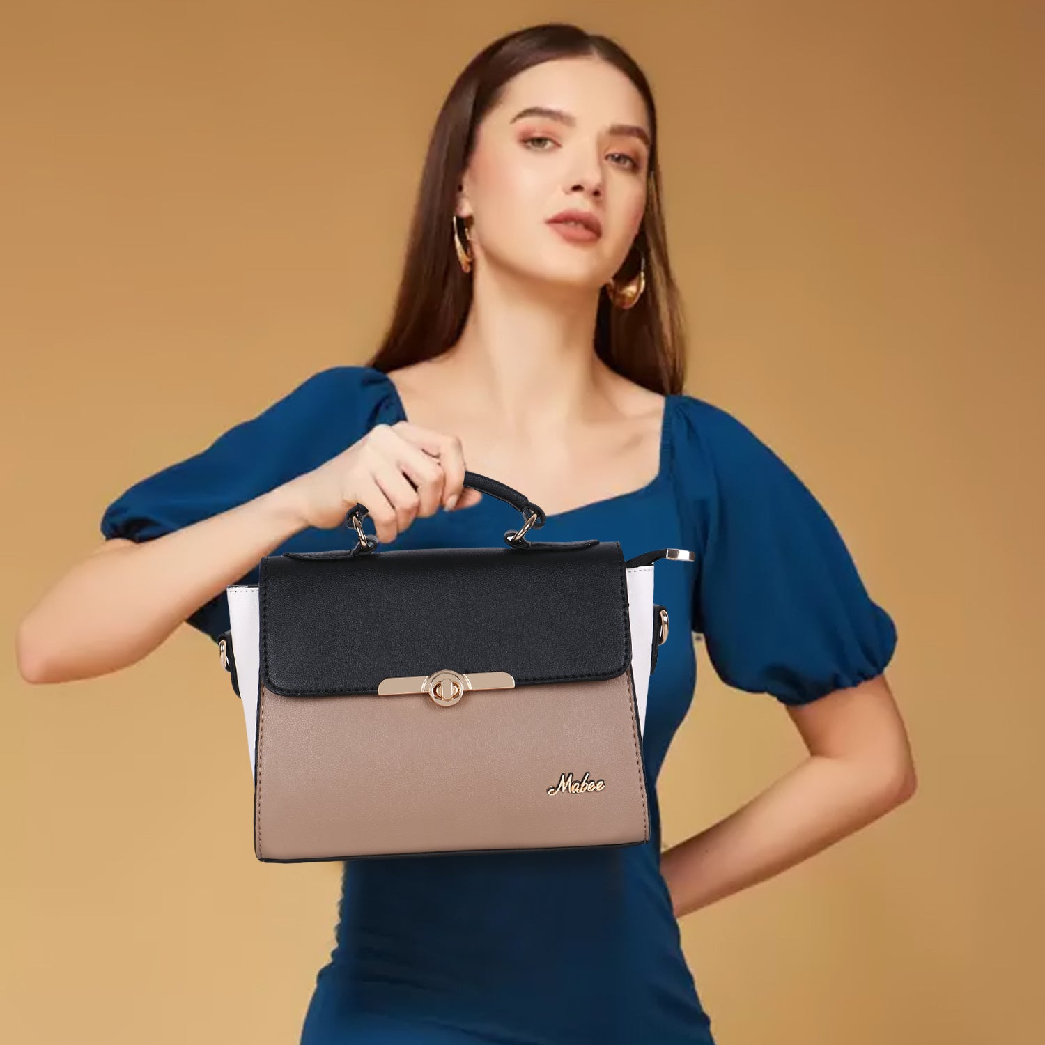 Beige Satchel Bag