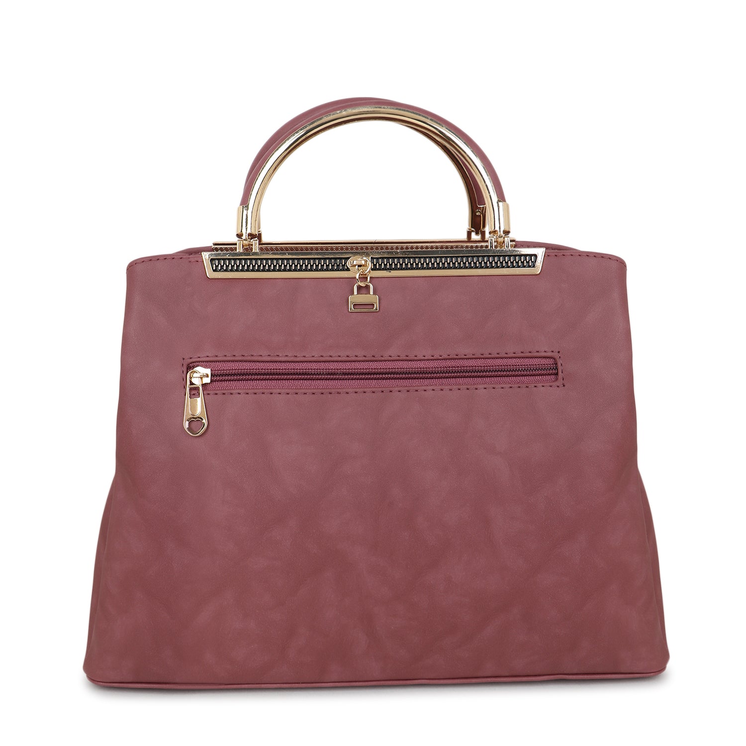 Pink Textured Handheld Bag