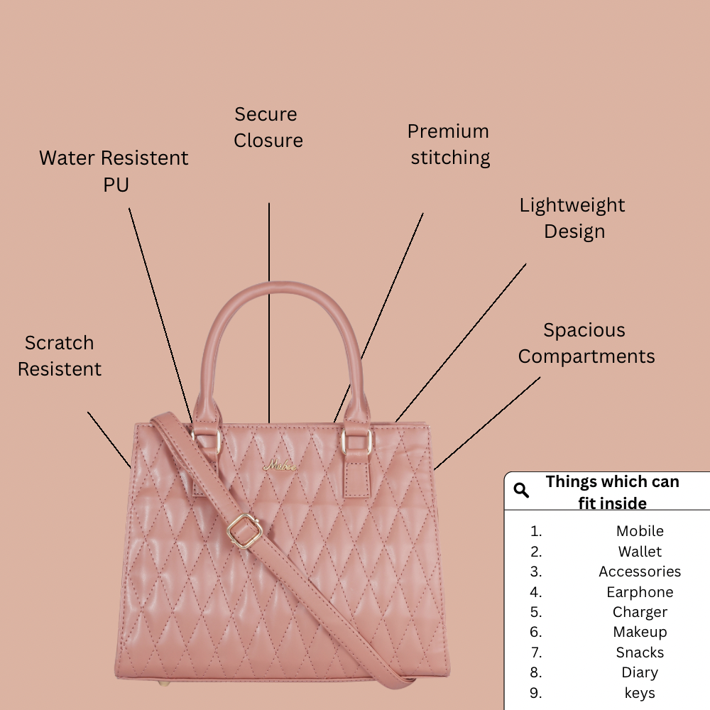 Nude Quilted Charm Bag