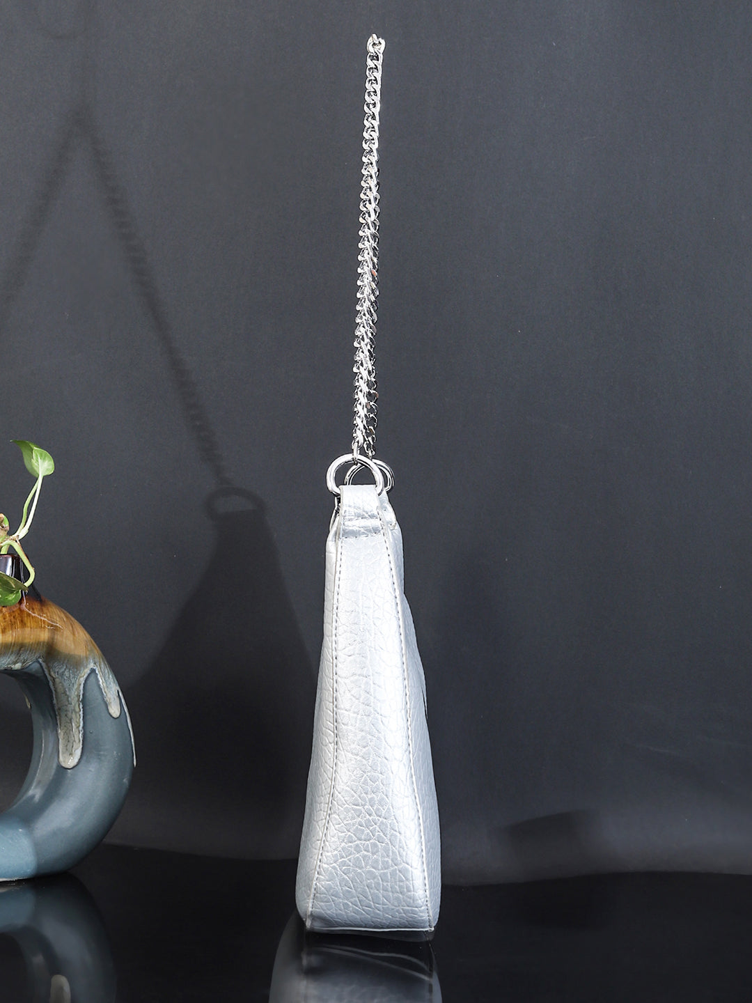 PU Half Moon Sling Bag ( White)
