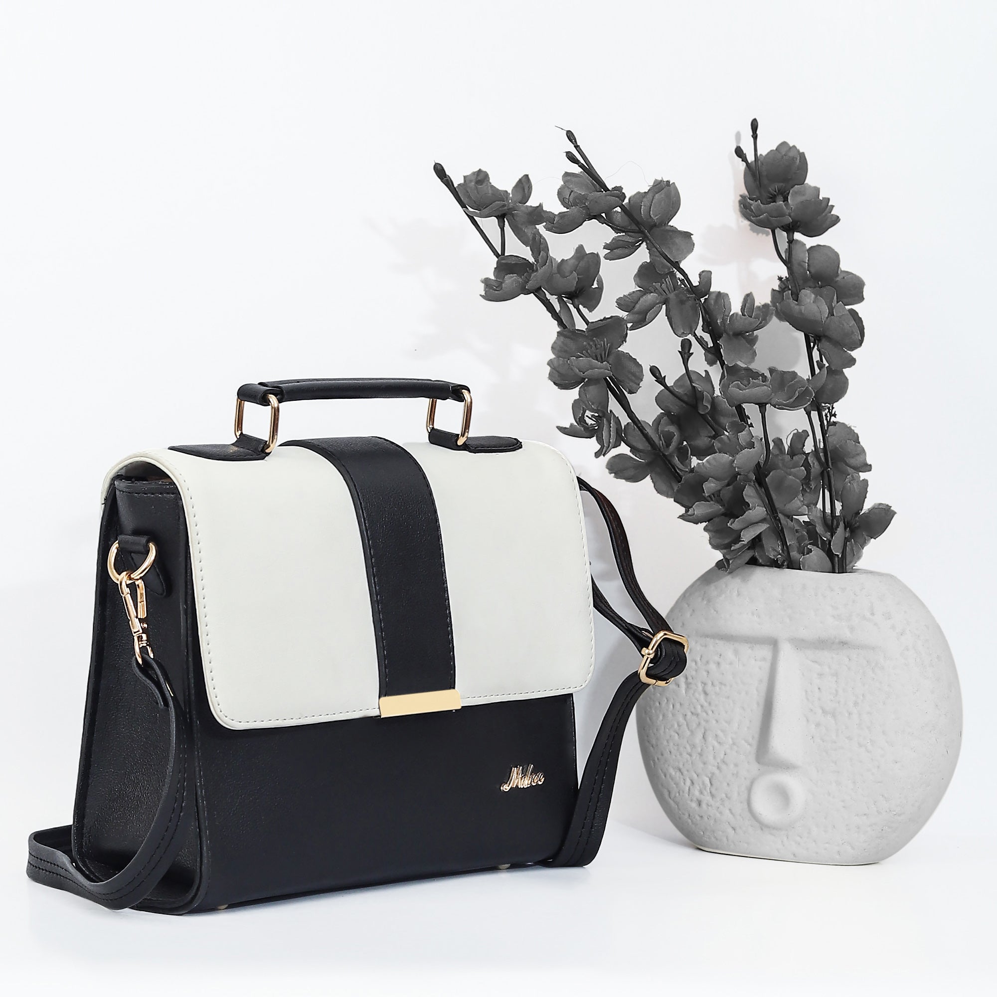 Mid Belt Sling Handbag (Black)