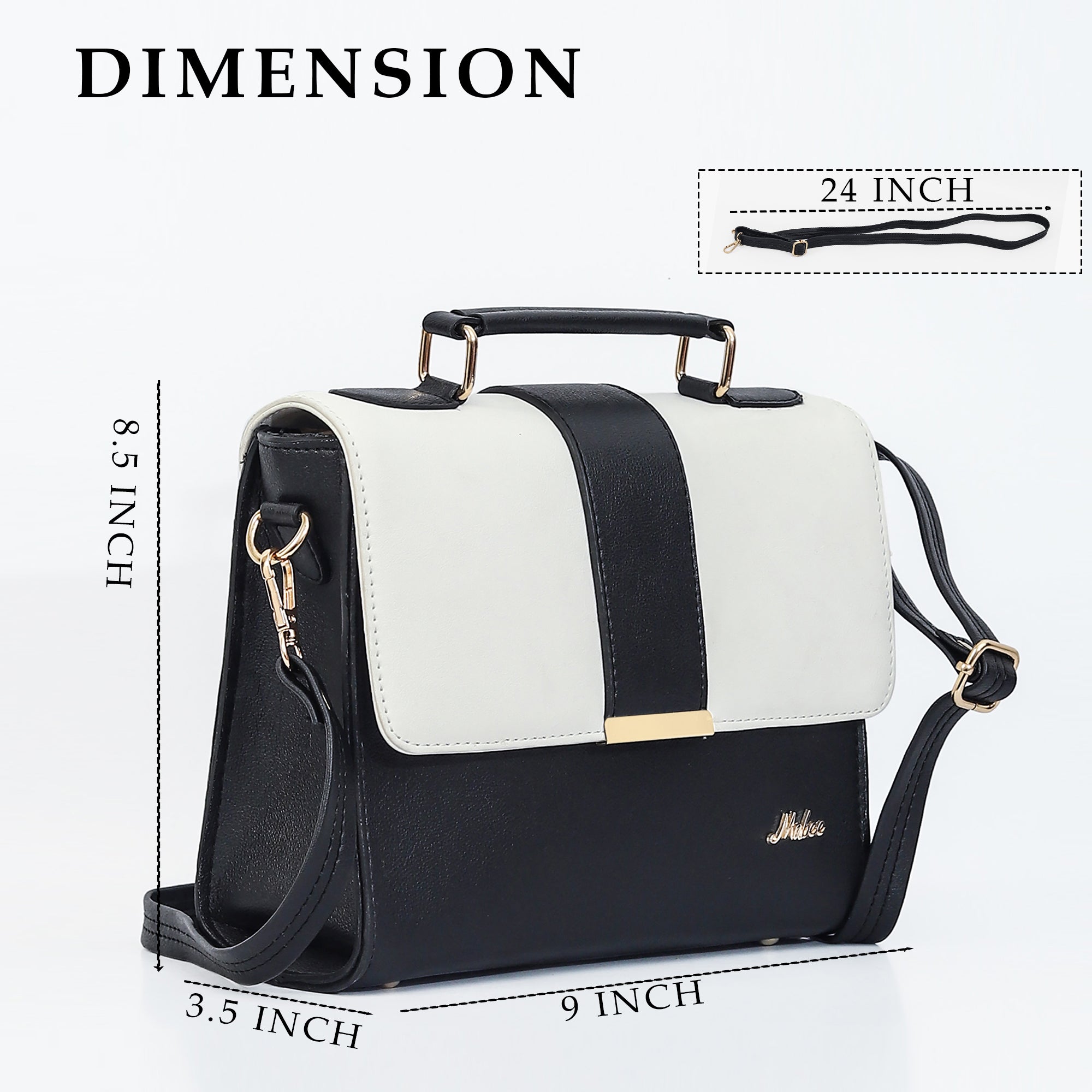 Mid Belt Sling Handbag (Black)