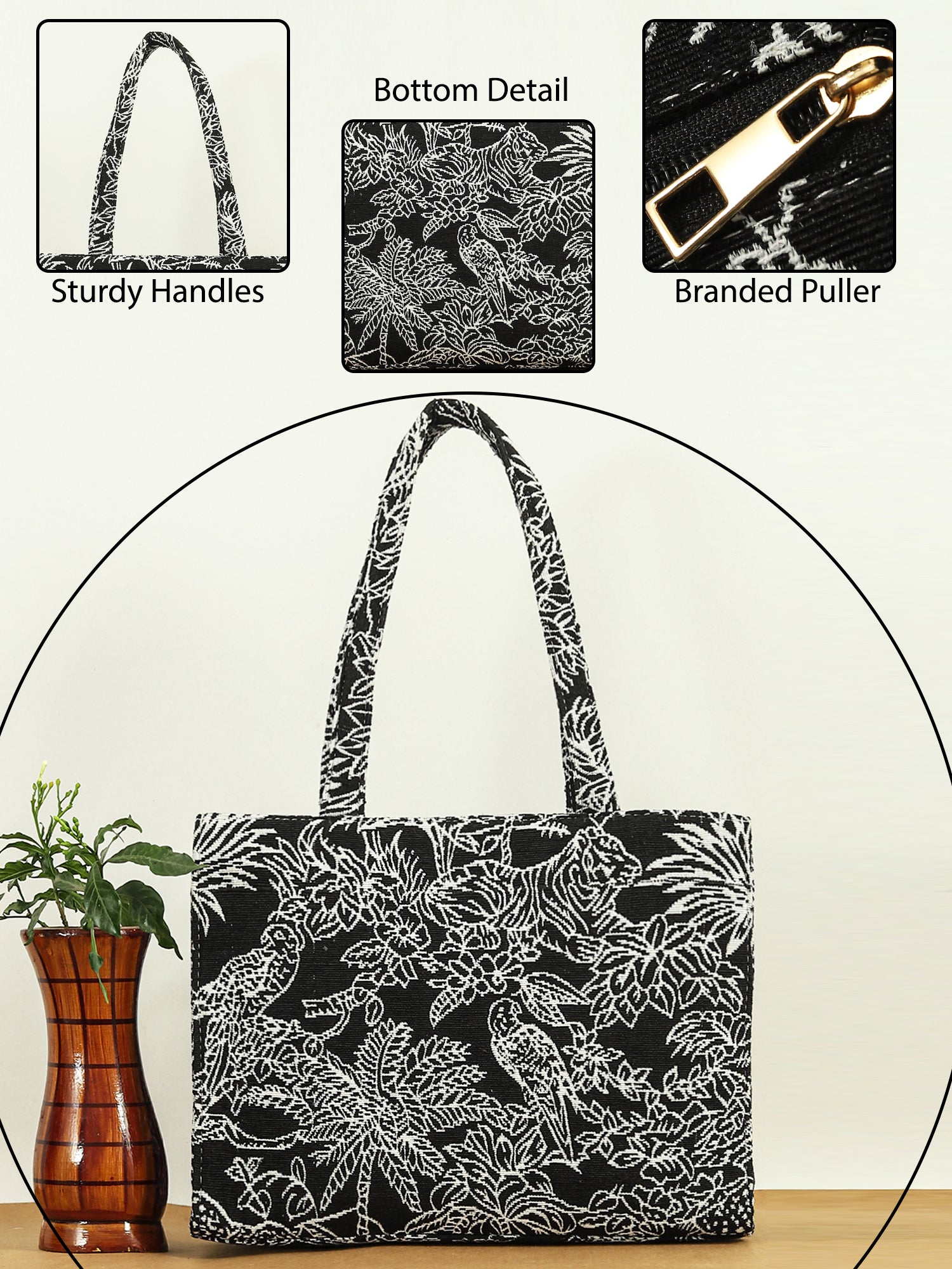 Women Geometric Printed Swagger Tote Bag