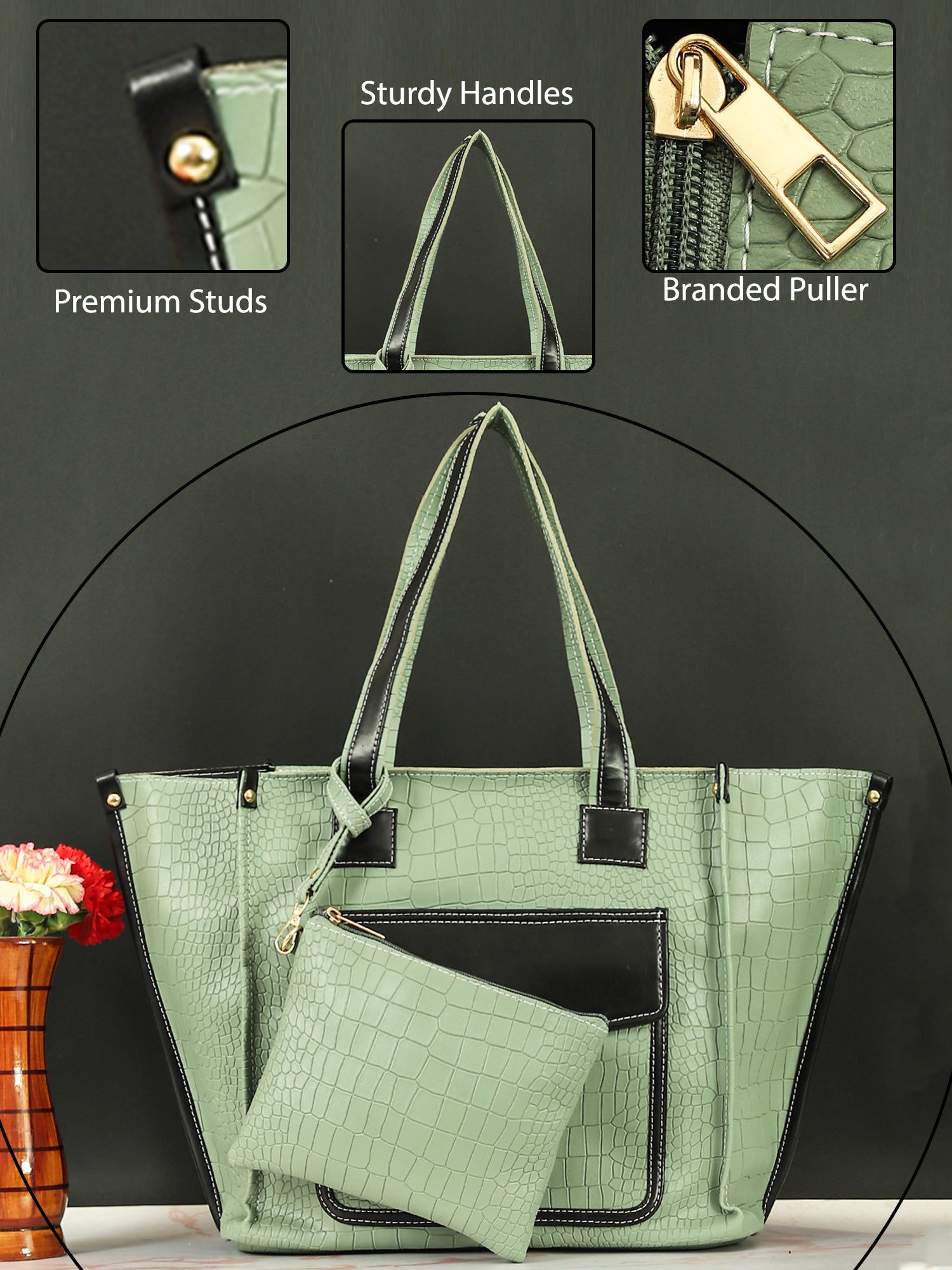 Bucket Tote Bag (Green)