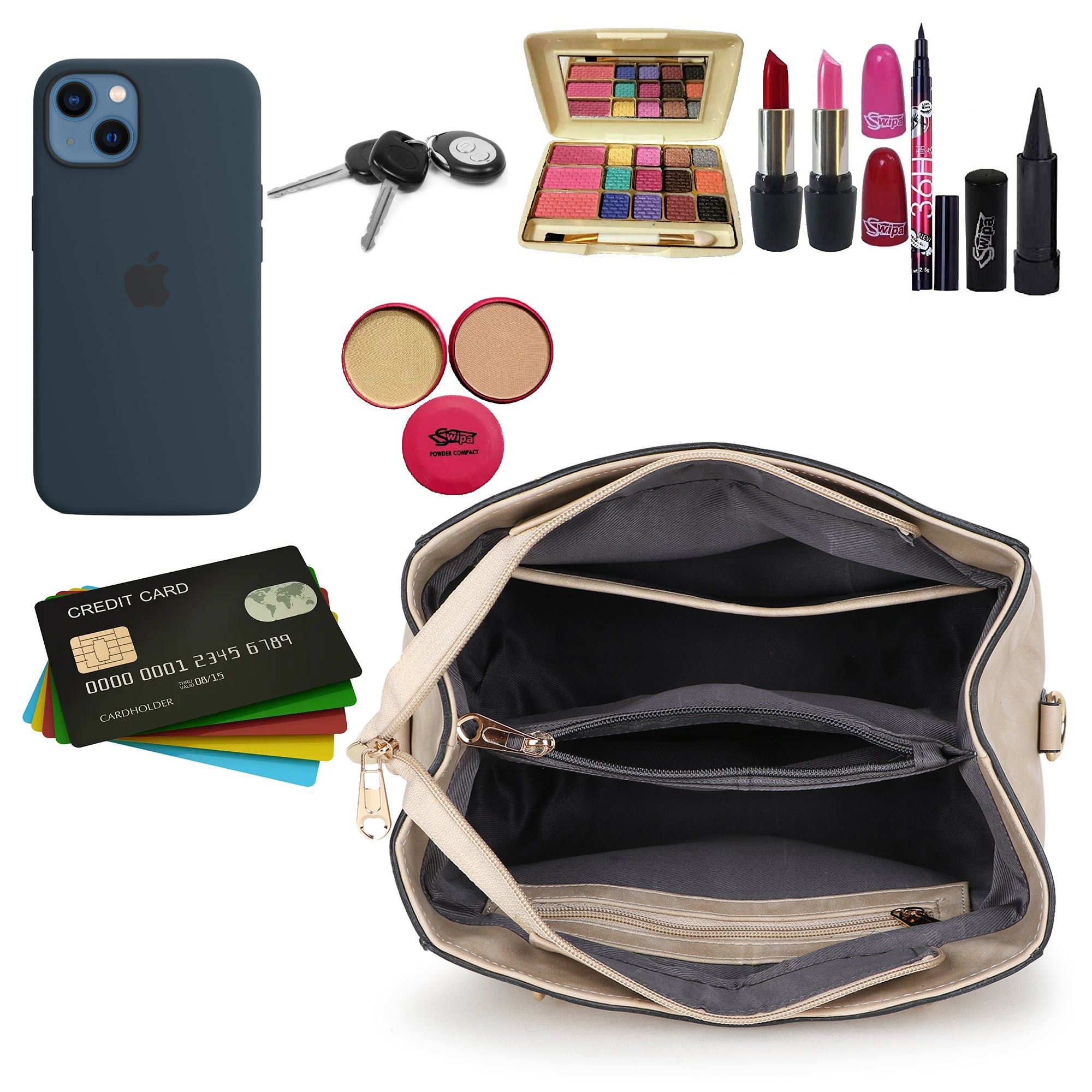 Cream Structured Handheld Bag