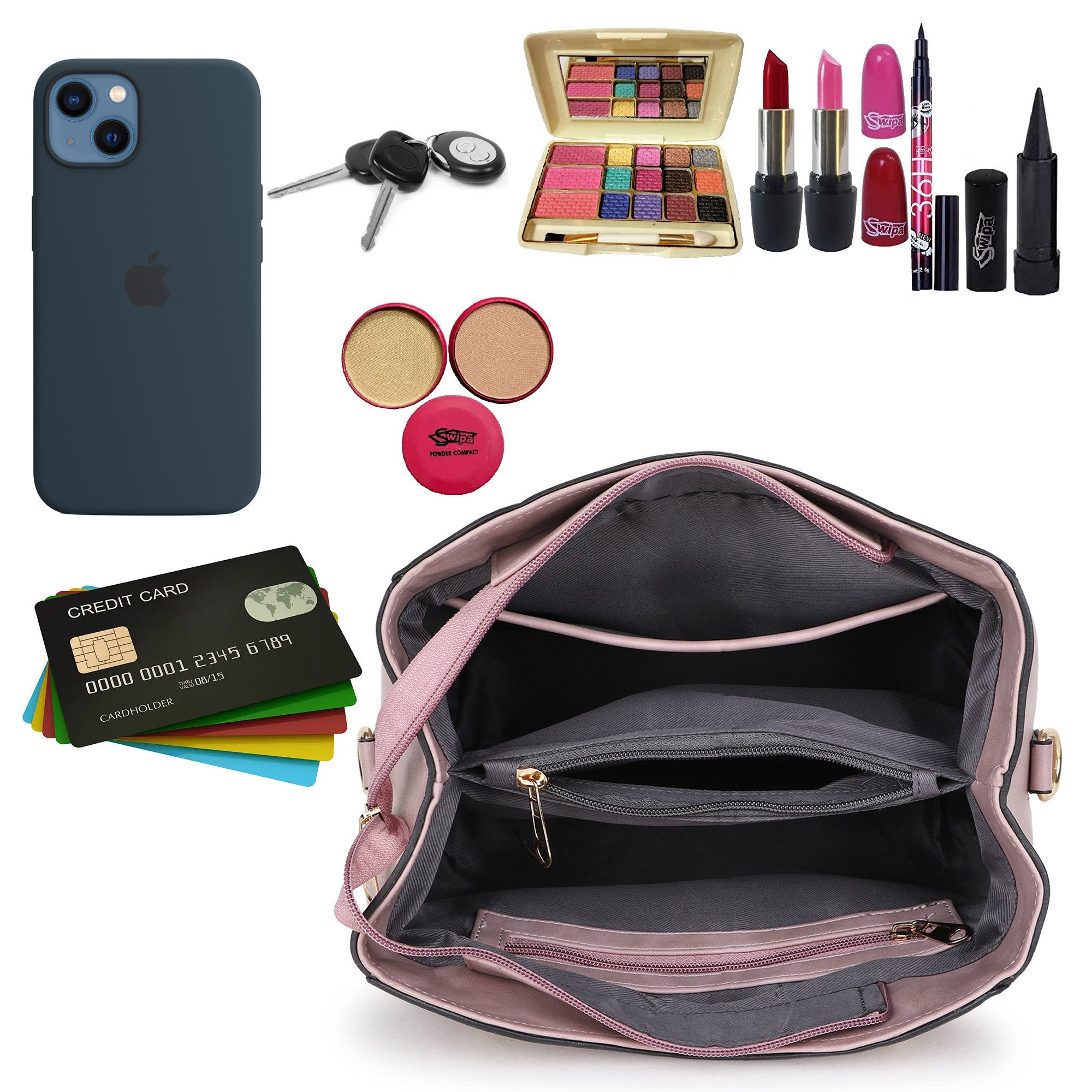 Blush Pink Structured Handheld Bag