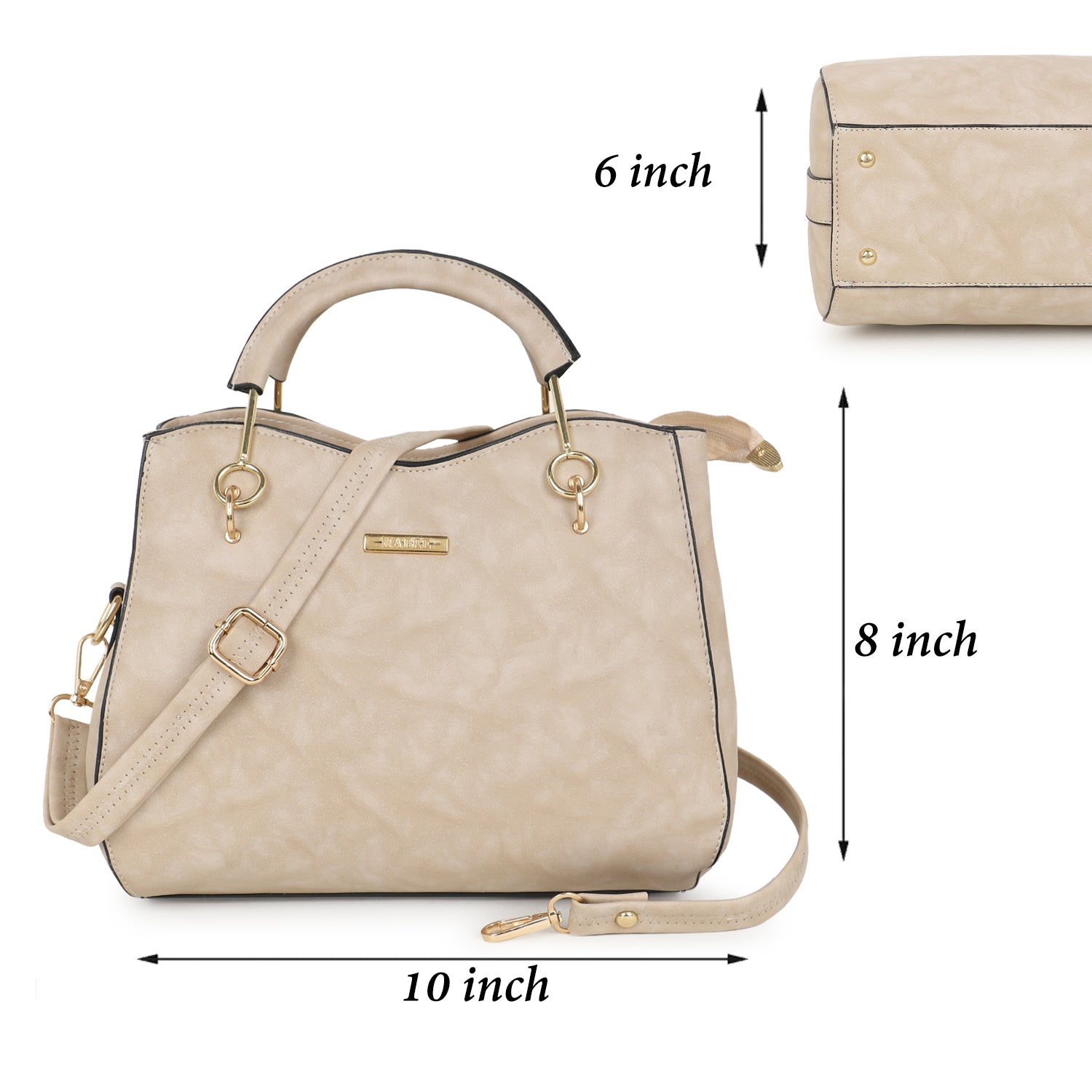 Cream Structured Handheld Bag
