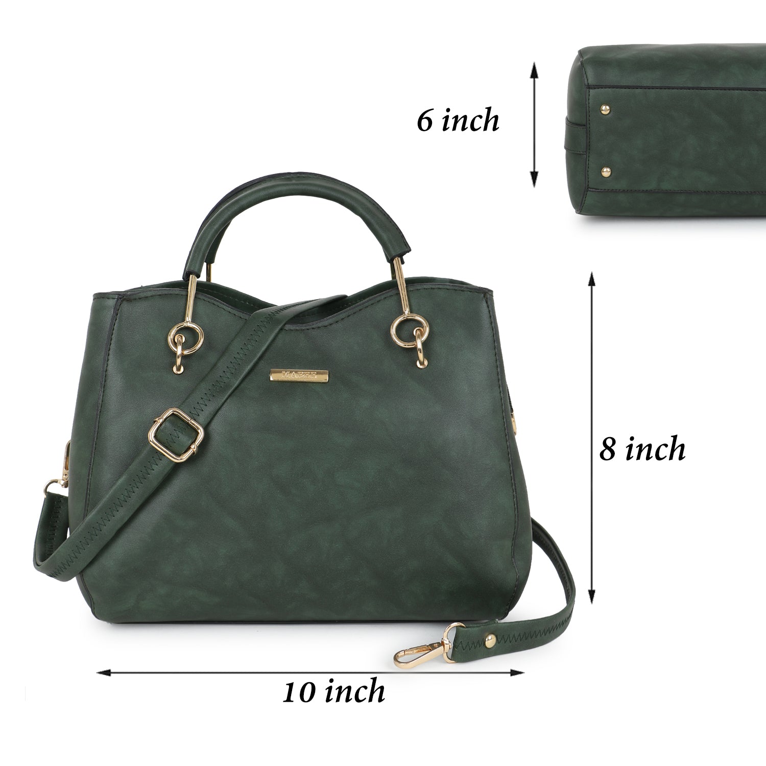 Olive Green Structured Handheld Bag