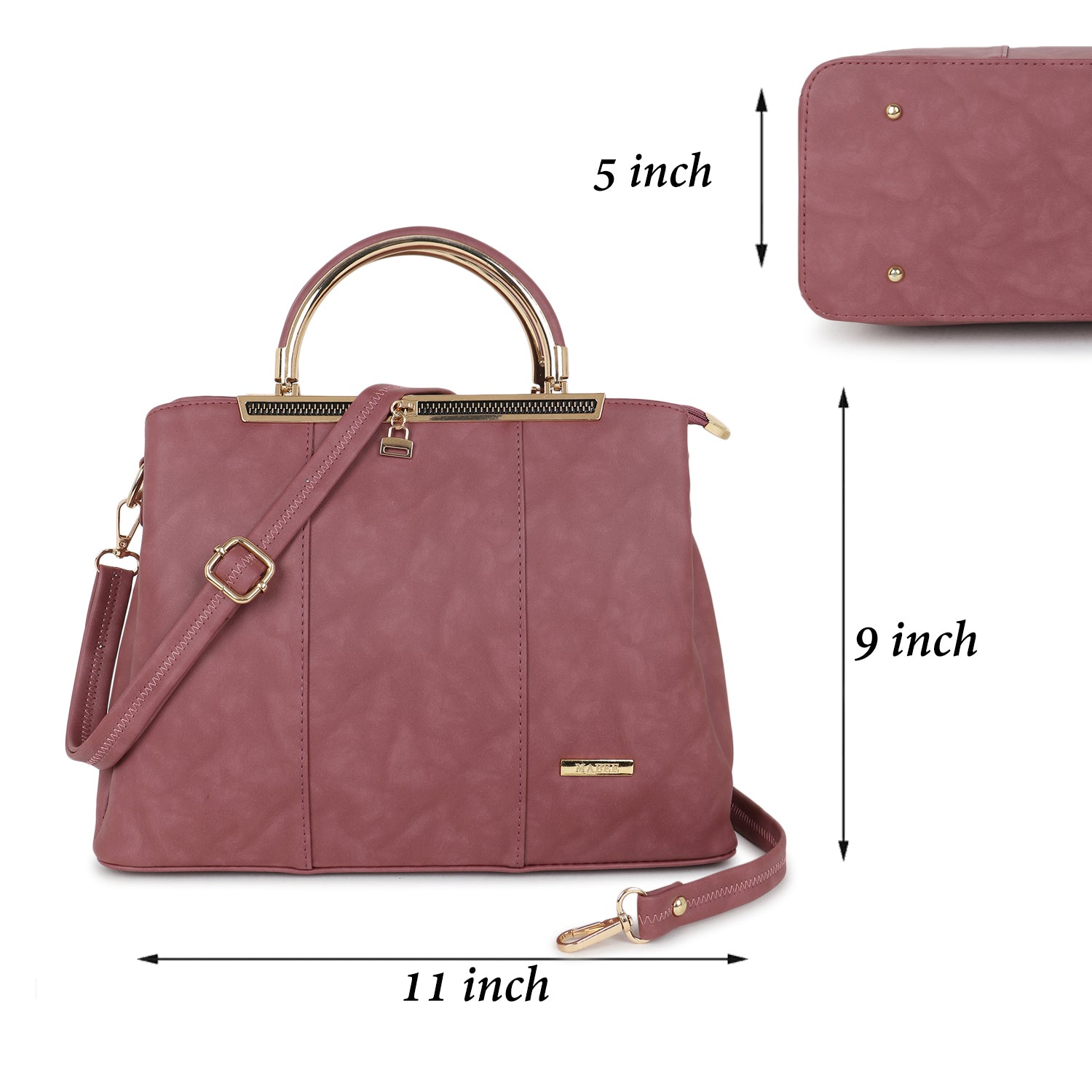 Pink Textured Handheld Bag