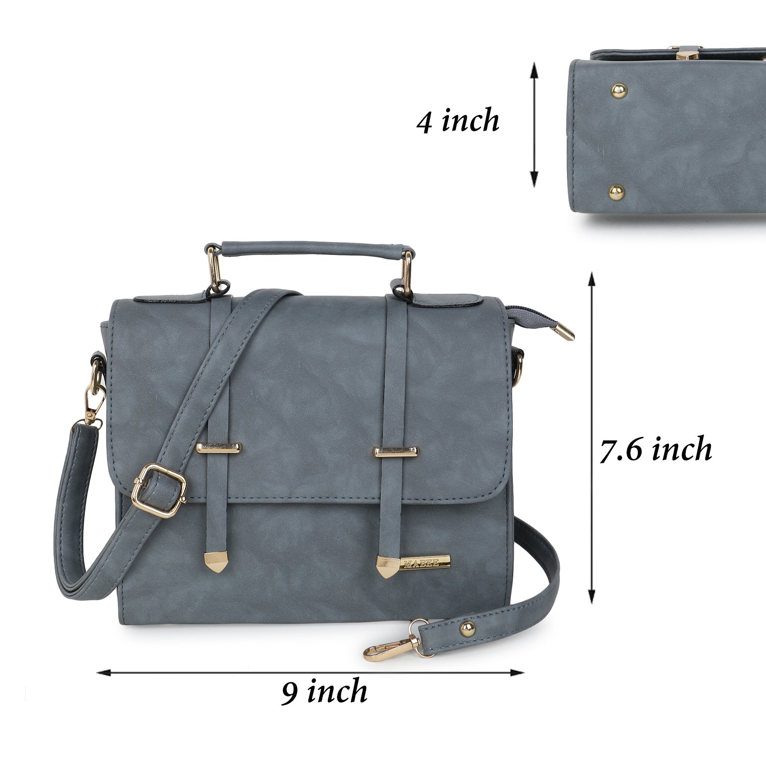 Grey Solid Satchel