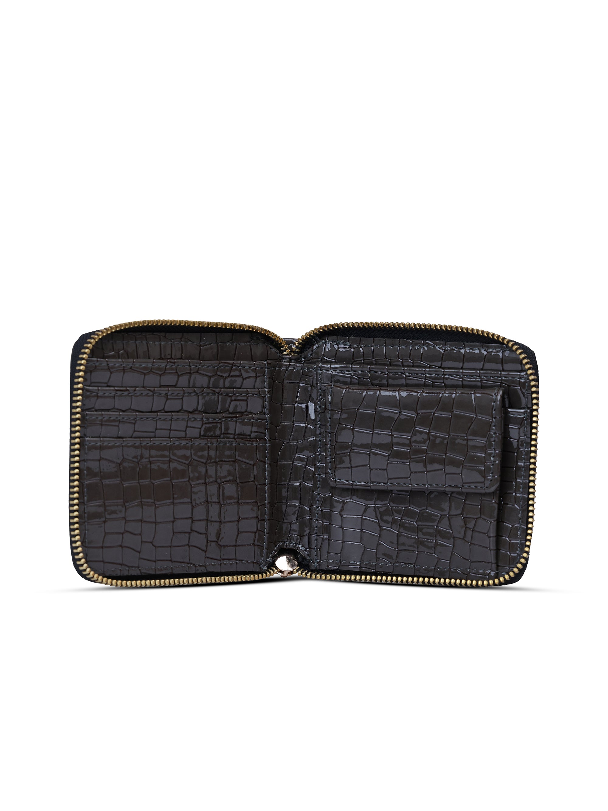 Women Abstract Textured PU Two Fold Wallet