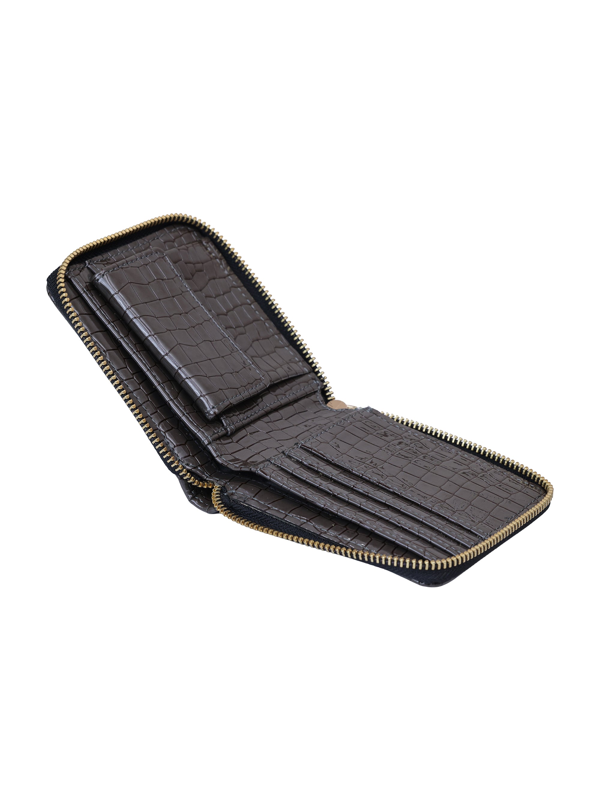 Women Abstract Textured PU Two Fold Wallet