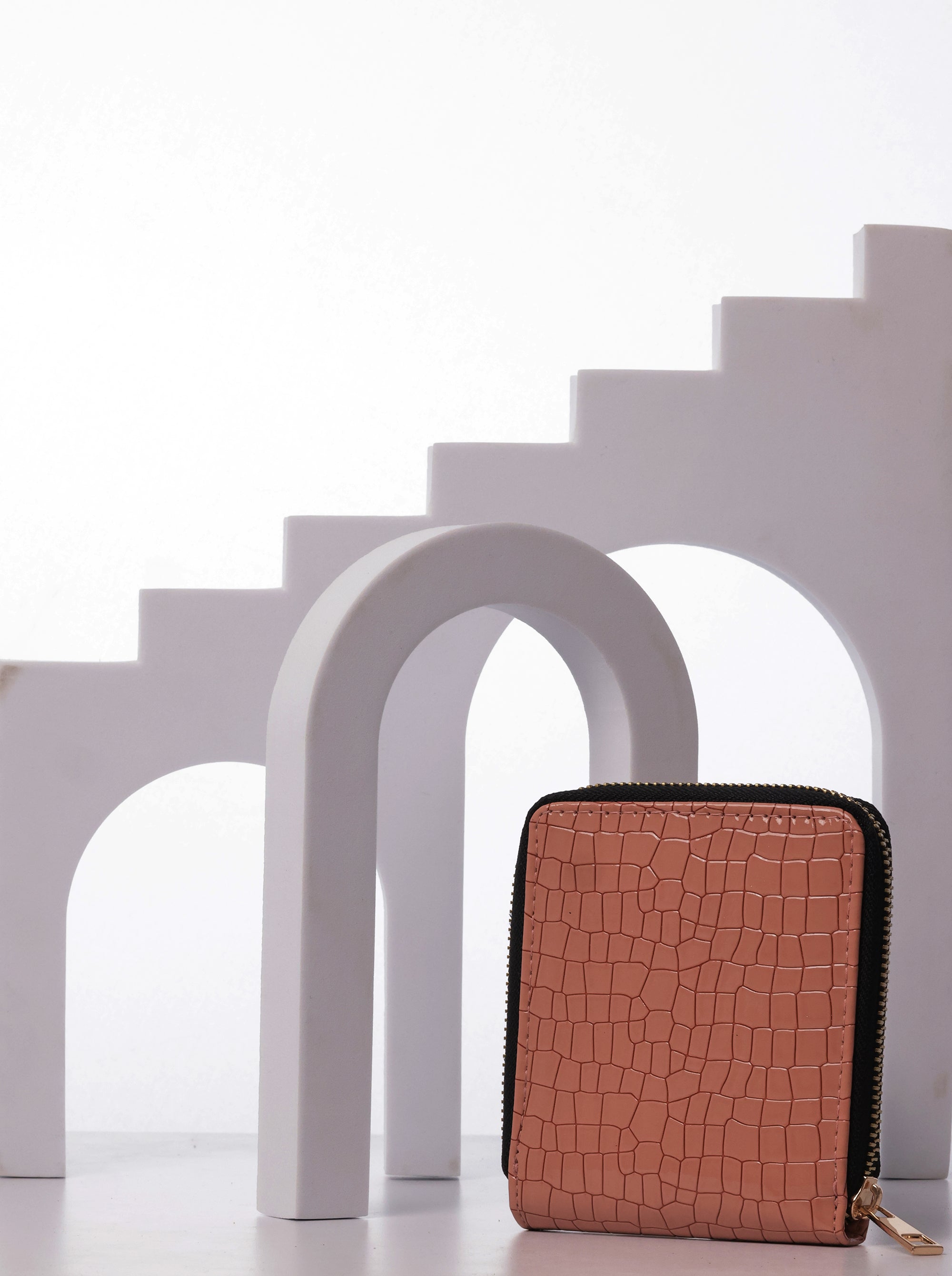 Women Abstract Textured PU Two Fold Wallet