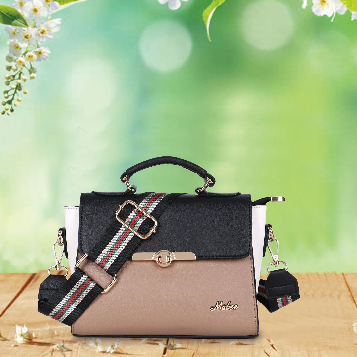 Beige Satchel Bag
