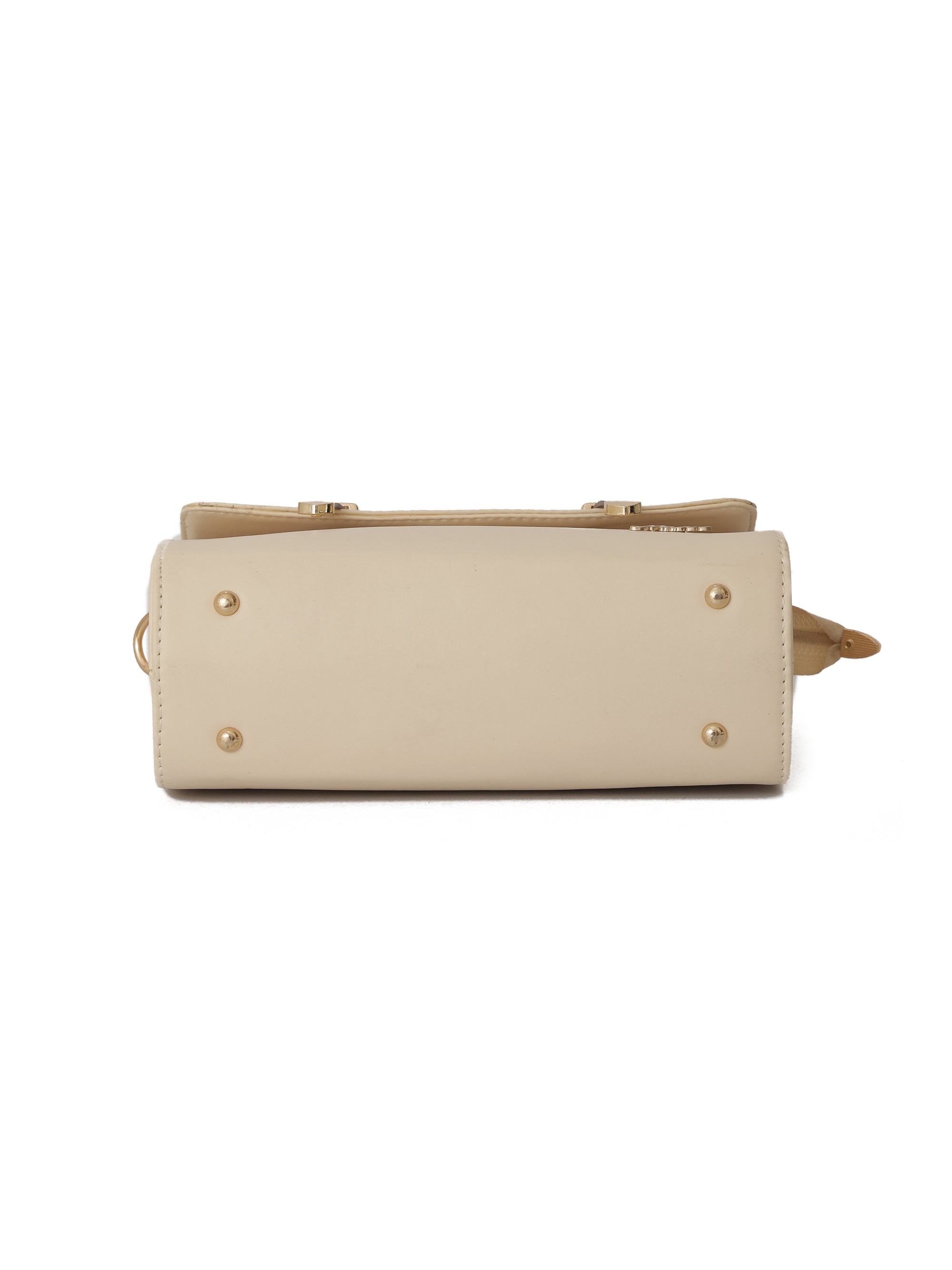 Beige Solid Satchel