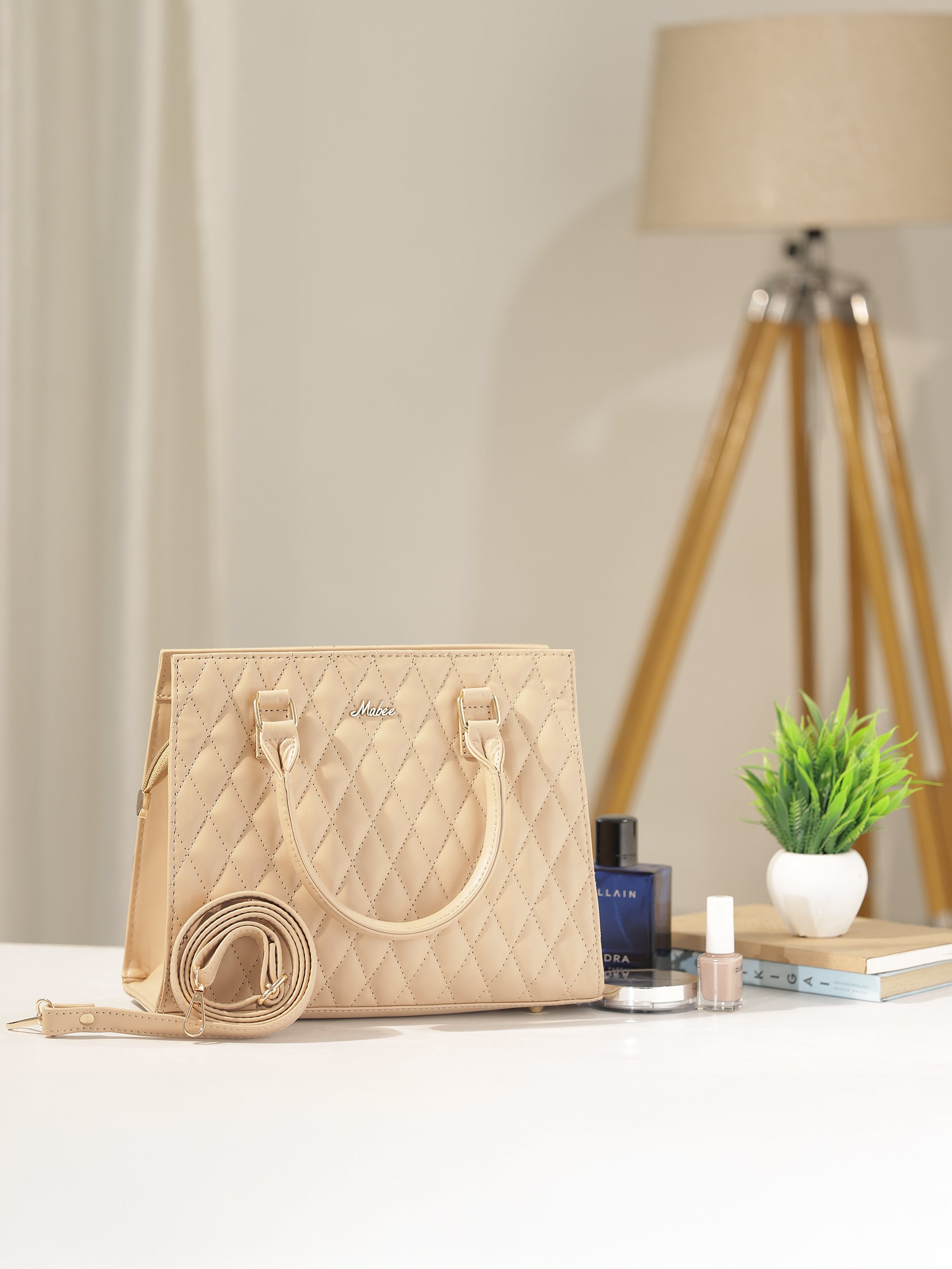 Cream Structured Handheld Bag