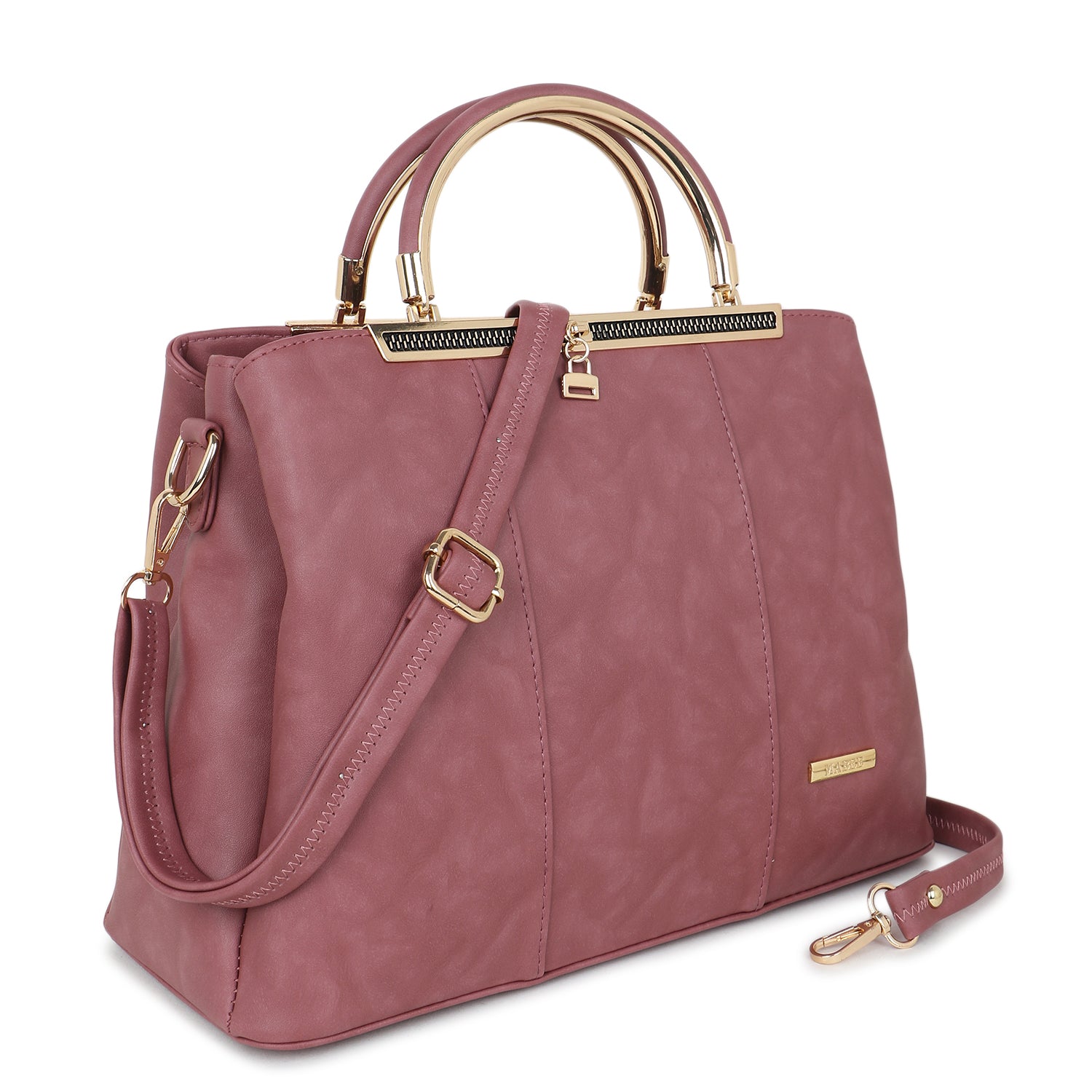 Pink Textured Handheld Bag