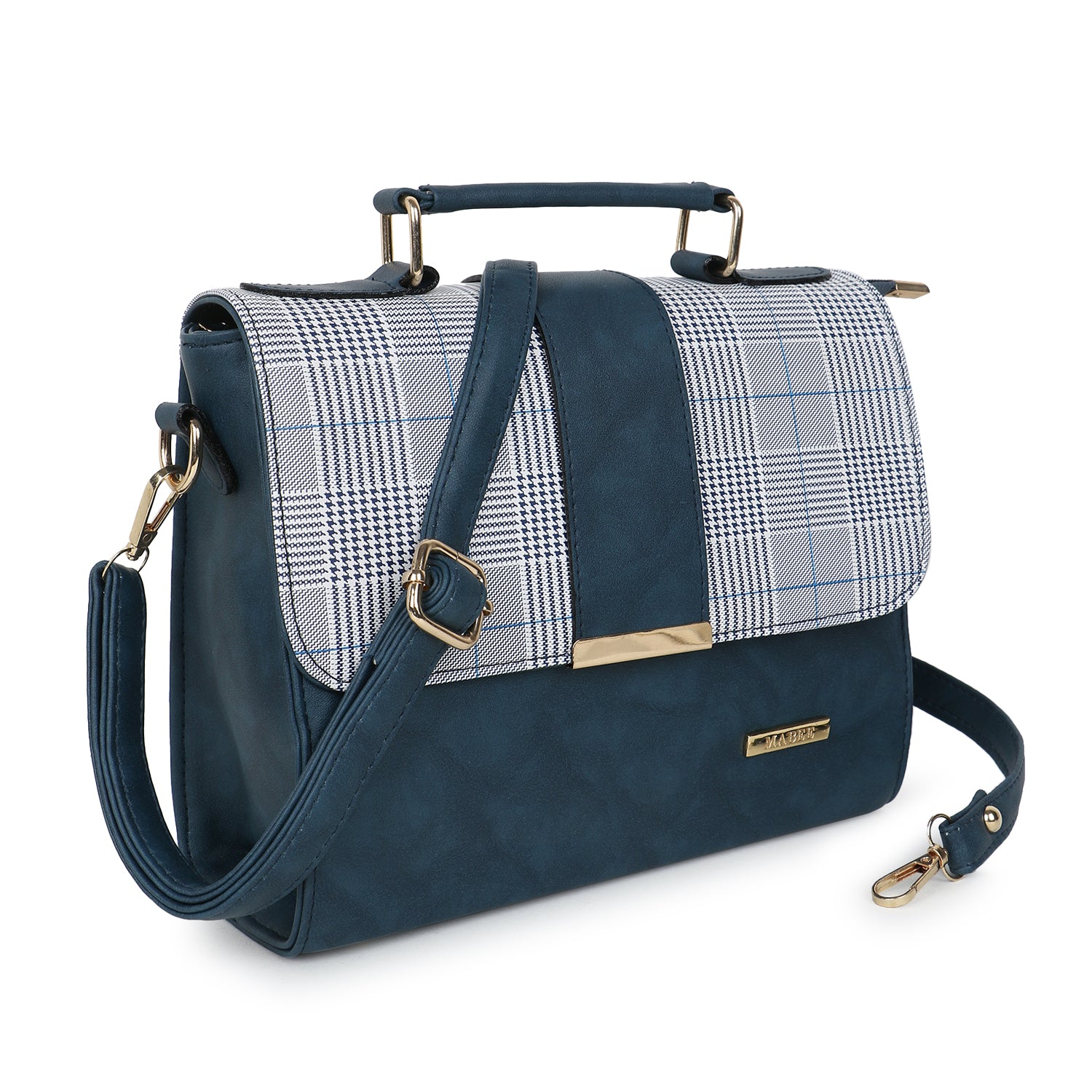 Blue Checked Sling Bag