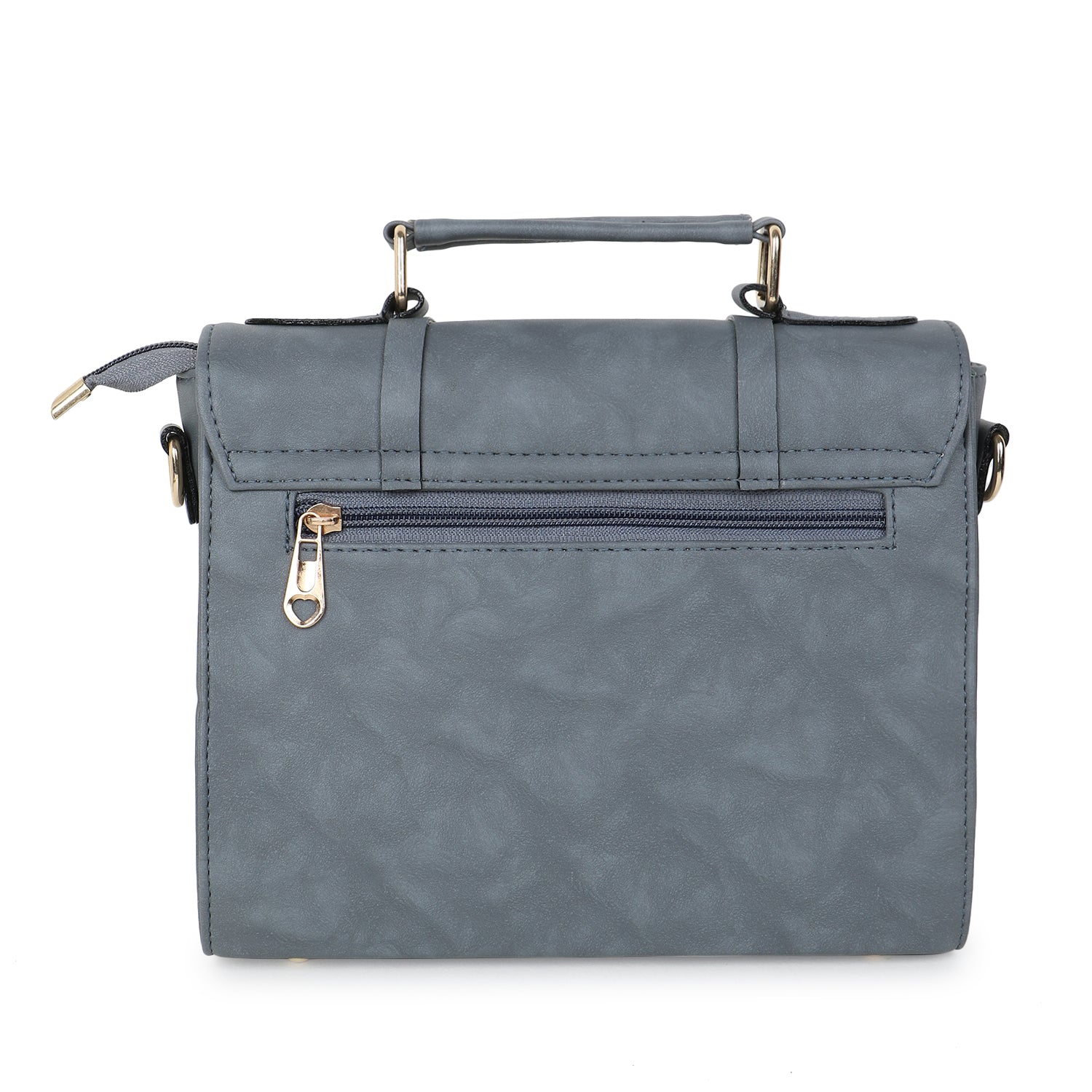 Grey Solid Satchel