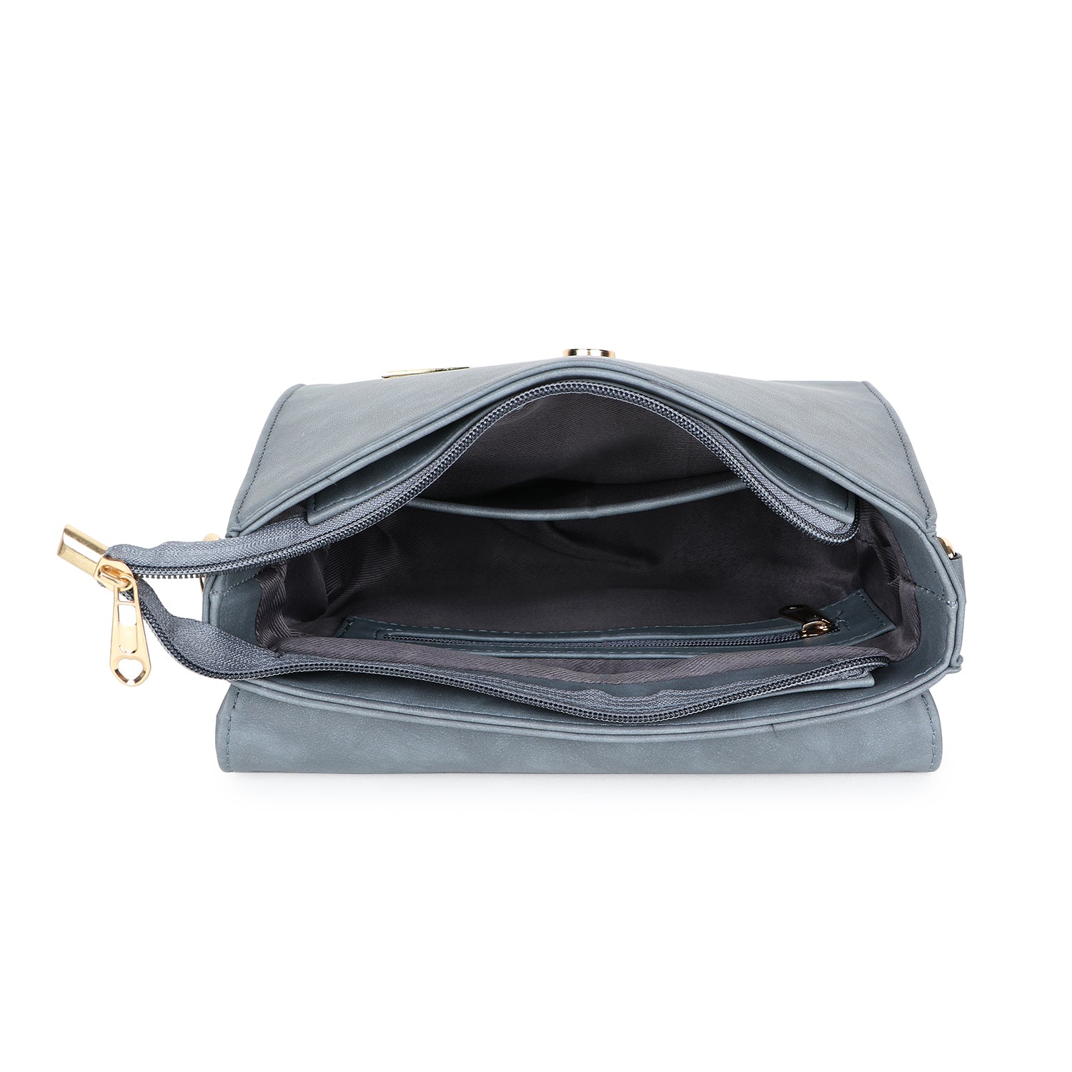 Grey Solid Satchel