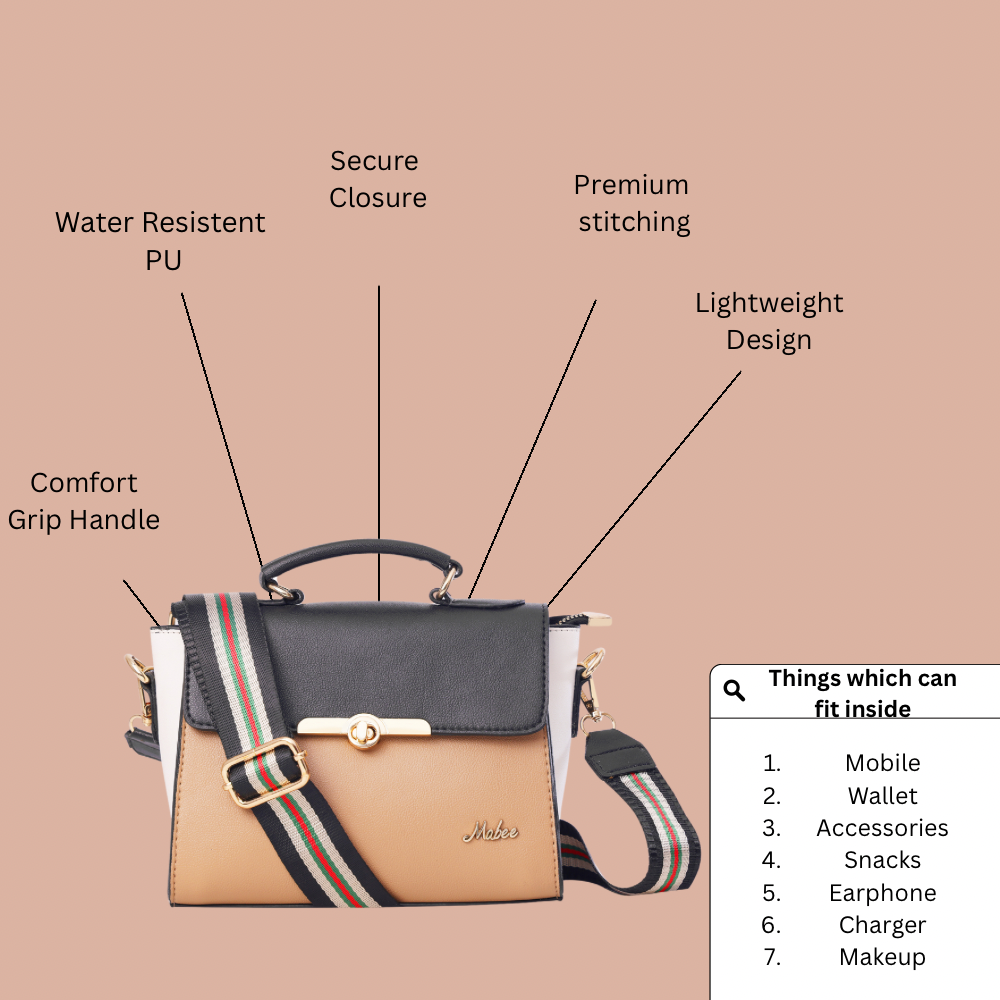 Beige Trilight Satchel