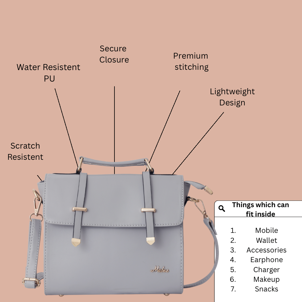 Cloud Grey Belle satchel