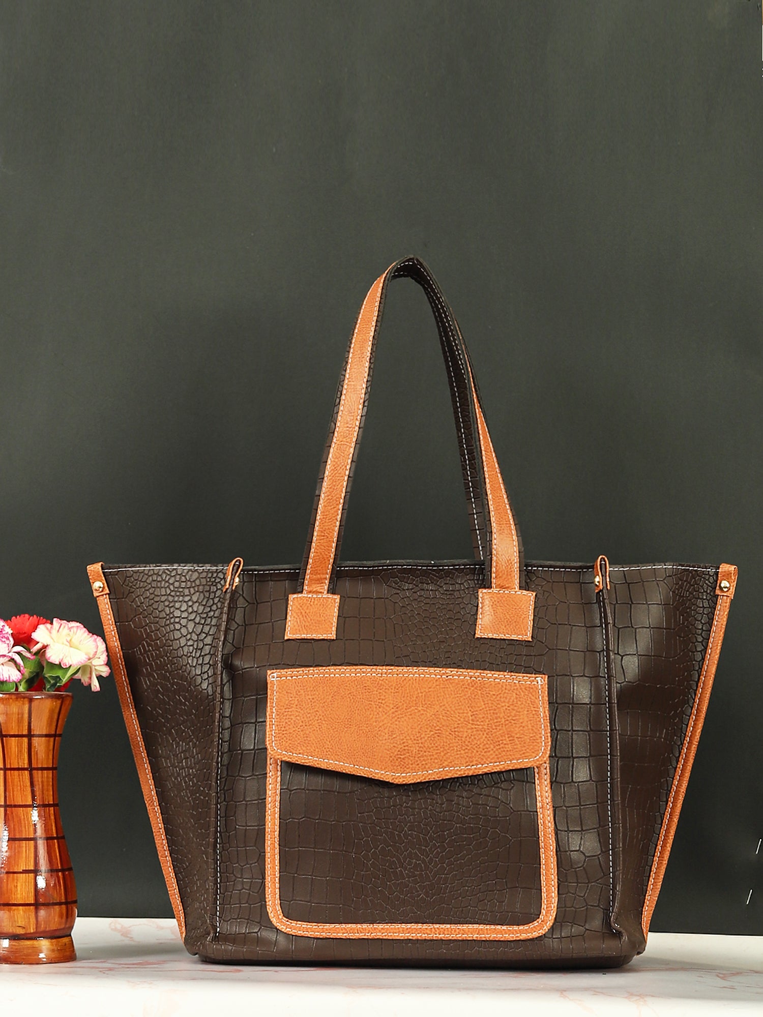 Bucket Tote Bag (Brown)