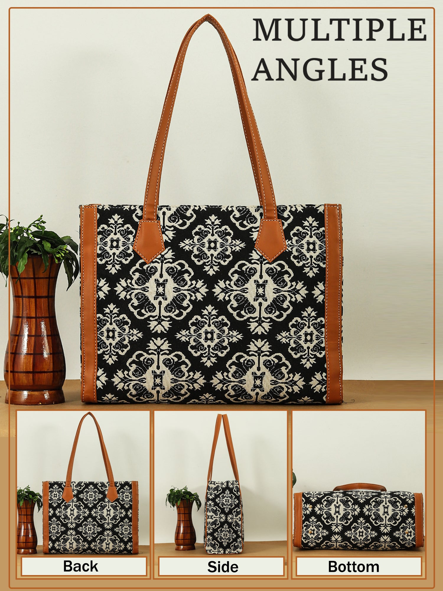 Women Geometric Printed Swagger Tote Bag
