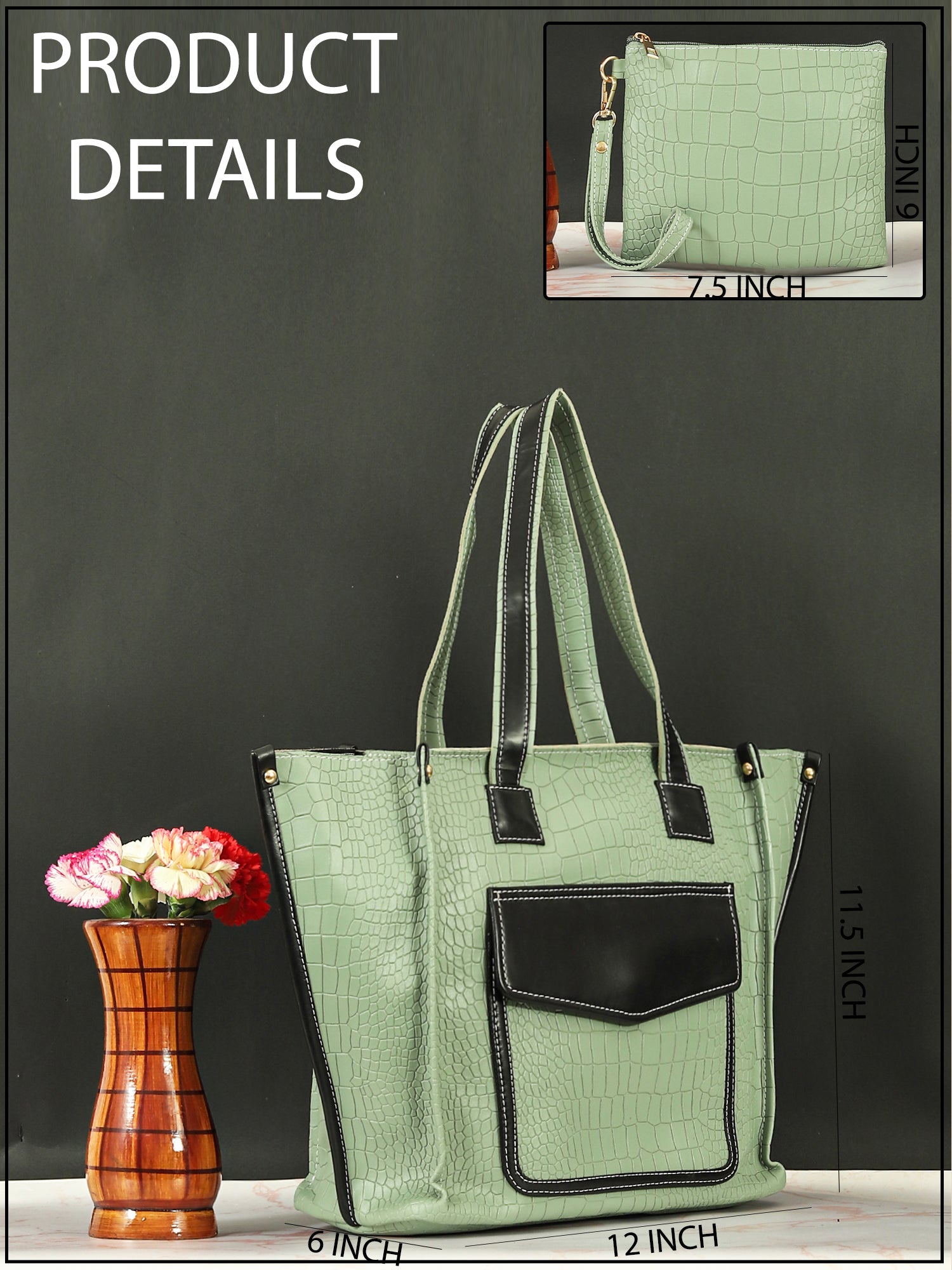 Bucket Tote Bag (Green)
